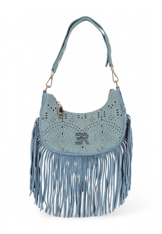 ERMANNO SCERVINO Borsa a spalla Donna Azzurro Denim Frange 12401909-PE25-189