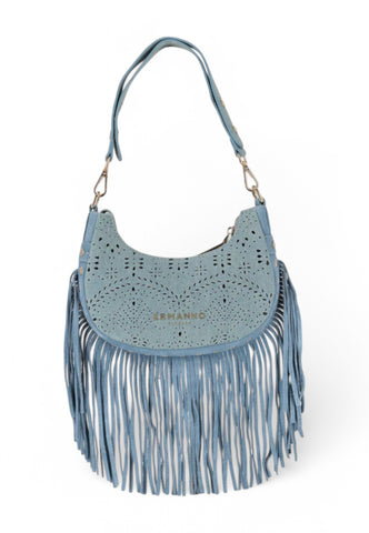 ERMANNO SCERVINO Borsa a spalla Donna Azzurro Denim Frange 12401909-PE25-189