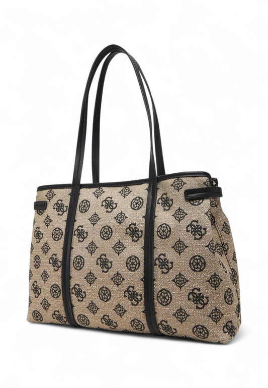 GUESS Borsa Shopper Donna Beige Nero HWJG9627230-PE25-BLO
