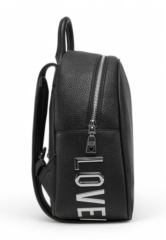 LOVE MOSCHINO Zaino Donna Nero Logo Argento JC4030PP1MLT000B-PE25