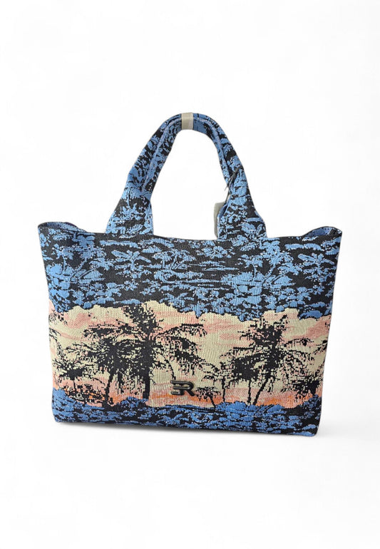 ERMANNO SCERVINO Borsa Shopper Donna Blu Rosa Fantasia 12401931-PE25-930