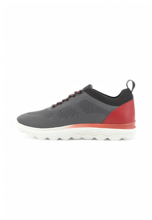 GEOX Sneakers Uomo Grigio Rosso U55BYE0009T-PE25-C0047
