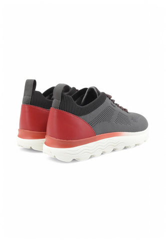 GEOX Sneakers Uomo Grigio Rosso U55BYE0009T-PE25-C0047