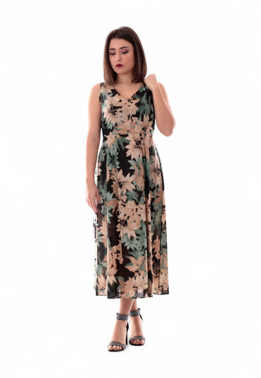 EMME MARELLA Abito Donna Nero Fantasia SOL-PE25-008