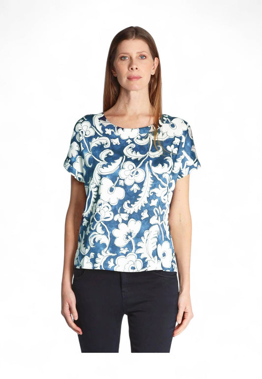 EMME MARELLA Blusa Donna Fantasia Azzurro Bianco KLAUSEN1-PE25-001