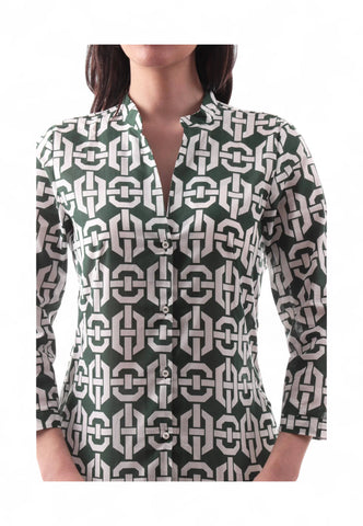 EMME MARELLA Camicia Donna Bianco Verde ACCOLTO-PE25-001