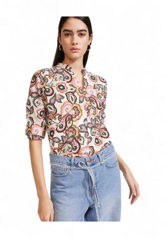 EMME MARELLA Camicia Donna Fantasia Bianco Rosa ACCOLTO-PE25-004