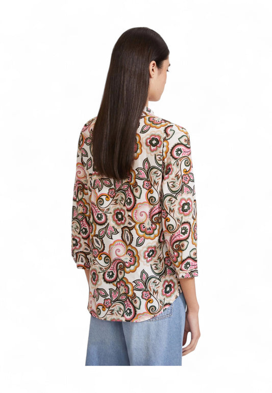 EMME MARELLA Camicia Donna Fantasia Bianco Rosa ACCOLTO-PE25-004