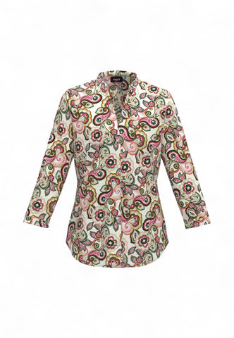 EMME MARELLA Camicia Donna Fantasia Bianco Rosa ACCOLTO-PE25-004