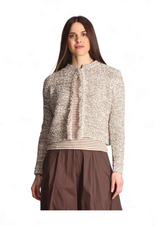 EMME MARELLA Cardigan Donna Beige Lurex FRETTY-PE25-001