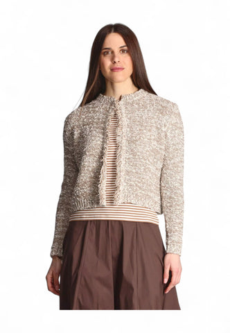 EMME MARELLA Cardigan Donna Beige Lurex FRETTY-PE25-001