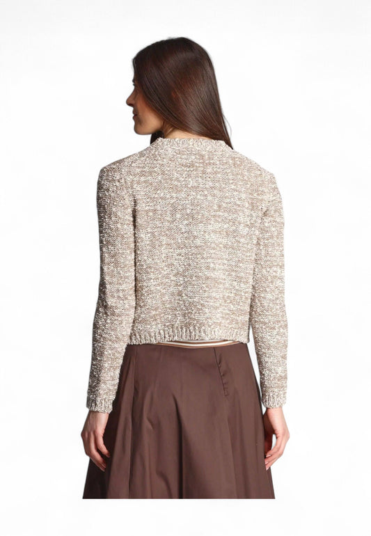 EMME MARELLA Cardigan Donna Beige Lurex FRETTY-PE25-001