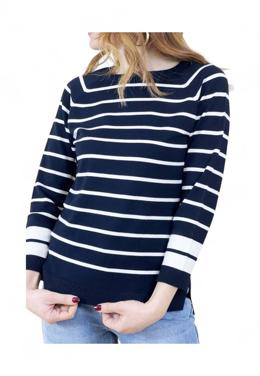 EMME MARELLA Maglione Donna Blu Bianco PENNY-PE25-019