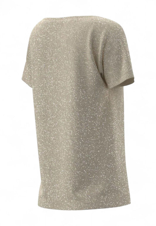 EMME MARELLA T-Shirt Donna Beige Lurex ZERMAT-PE25-001