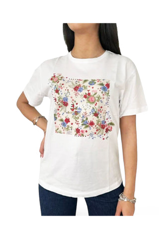 EMME MARELLA T-Shirt Donna Bianco Rosa CHENZIA-PE25-004