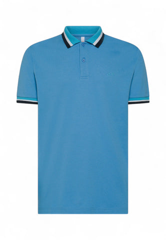 SUN68 Polo Uomo Azzurro Multicolor A35117-PE25-56