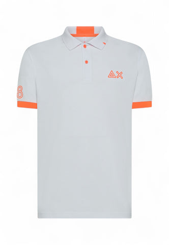 SUN68 Polo Uomo Bianco Arancione A35122-PE25-01