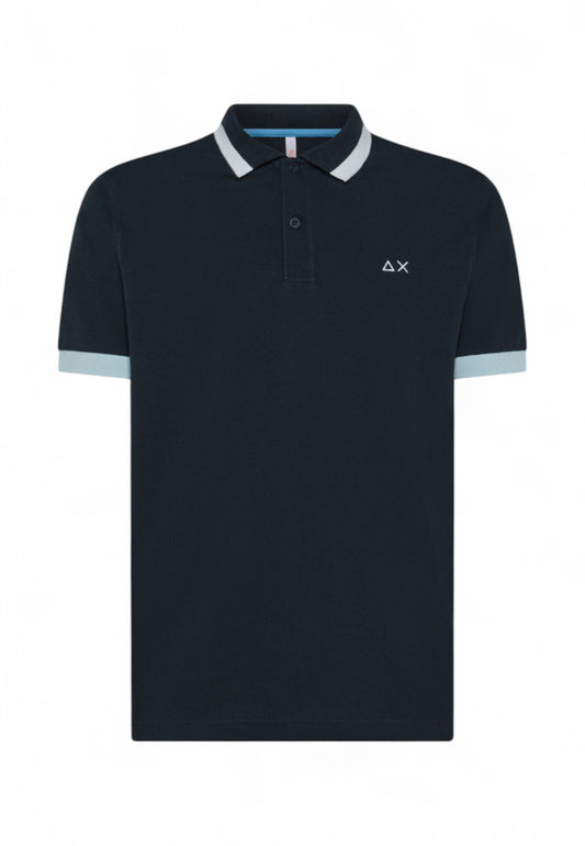 SUN68 Polo Uomo Blu Bianco A35112-PE25-07