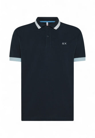 SUN68 Polo Uomo Blu Bianco A35112-PE25-07