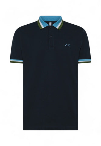 SUN68 Polo Uomo Blu Multicolor A35117-PE25-07