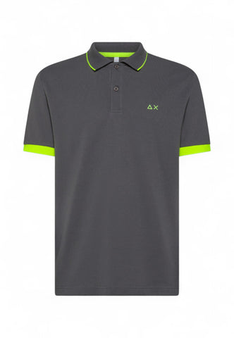 SUN68 Polo Uomo Grigio Giallo A35120-PE25-99