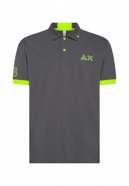 SUN68 Polo Uomo Grigio Giallo A35122-PE25-99