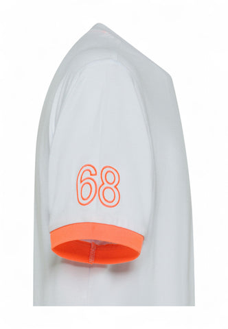 SUN68 T-Shirt Uomo Bianco Arancione T35125-PE25-01