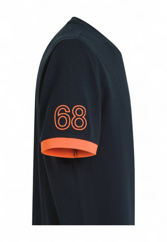 SUN68 T-Shirt Uomo Blu Arancione T35125-PE25-07