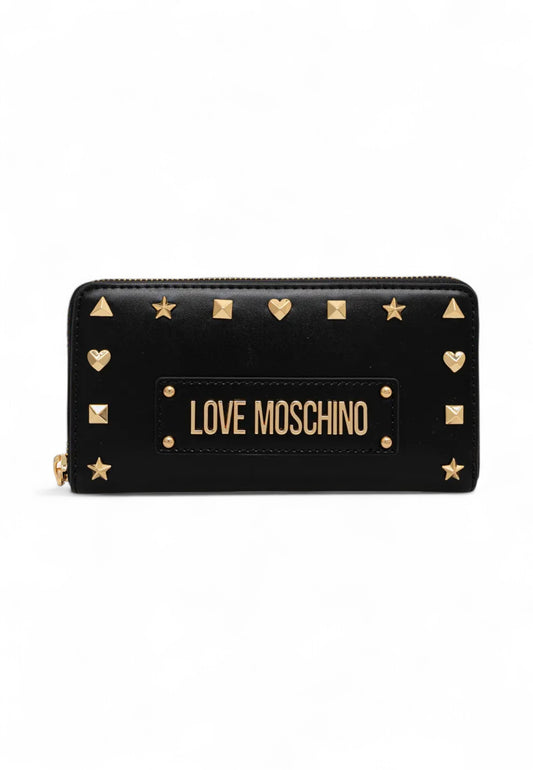 LOVE MOSCHINO Portafogli Donna Nero Oro Borchie  JC5738PP0MKH0000-PE25