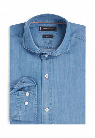 TOMMY HILFIGER Camicia Jeans Uomo Azzurro MW0MW374291BC-PE25