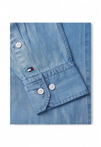 TOMMY HILFIGER Camicia Jeans Uomo Azzurro MW0MW374291BC-PE25