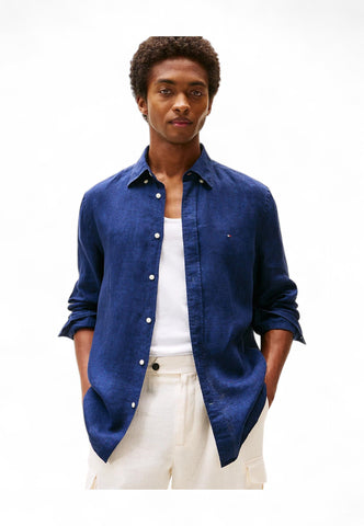TOMMY HILFIGER Camicia Lino Uomo Blu MW0MW34602DCC-PE25