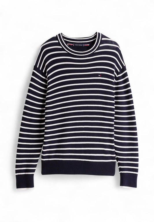 TOMMY HILFIGER Maglione Uomo Bianco Blu MW0MW389440A4-PE25