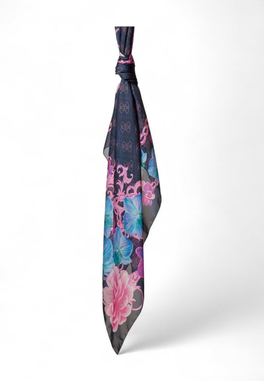 GUESS Foulard Fiori Donna Blu Multicolor AW5272SIL13-PE25-NML