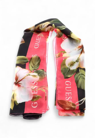 GUESS Foulard Fiori Donna Nero Rosa AW5271POL03-PE25-BML