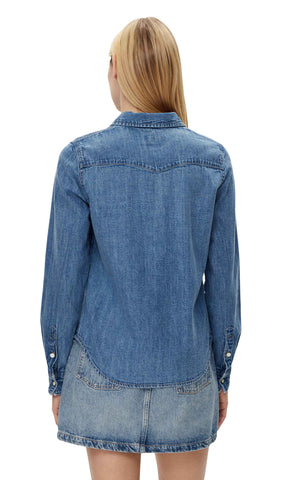 GUESS Camicia Jeans Denim Blu W5RH35D5M81