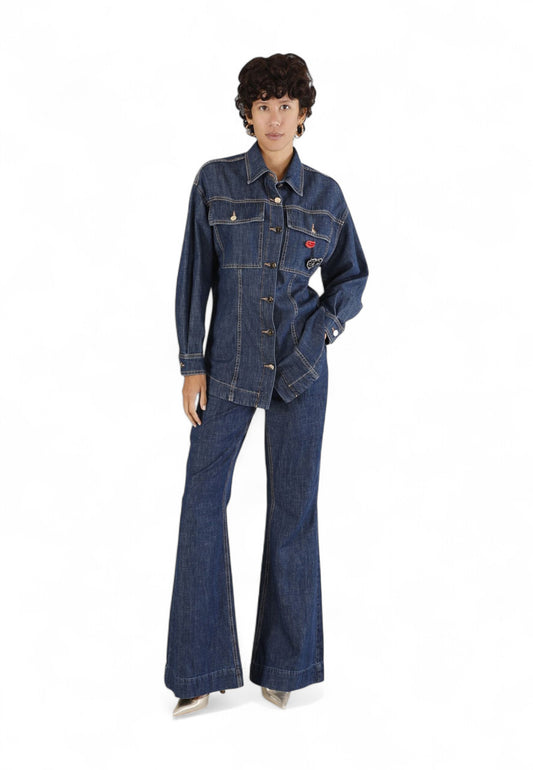 CAFE NOIR Camicia Jeans Donna Blu Spille C7JJ0177-PE25-B008