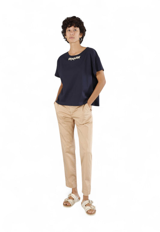 CAFENOIR T-Shirt Donna Blu Pietre C7JT0234-PE25-B020