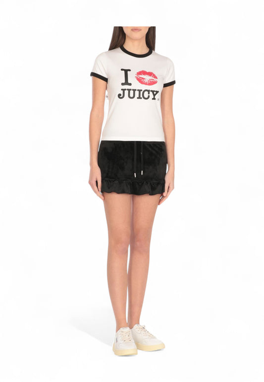JUICY COUTURE T-Shirt Donna Bianco Nero Stampa VEJH70570WJCJ10-PE25
