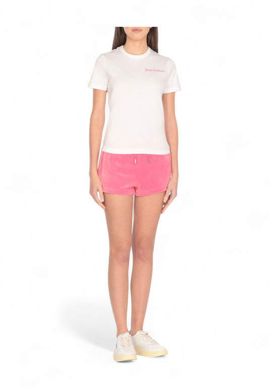 JUICY COUTURE T-Shirt Donna Bianco Rosa Stampa VEJH70571WCOJ10-PE25