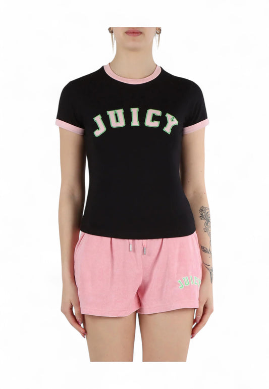 JUICY COUTURE T-Shirt Donna Nero Rosa VEJTV0572WJCJ00-PE25