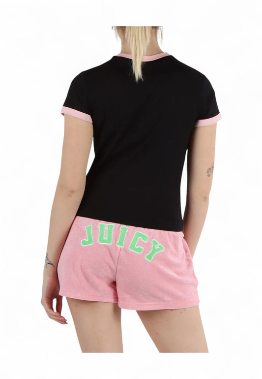 JUICY COUTURE T-Shirt Donna Nero Rosa VEJTV0572WJCJ00-PE25
