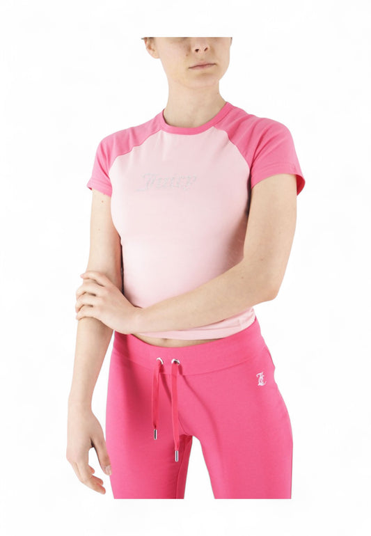JUICY COUTURE T-Shirt Donna Rosa Strass VEJH70560WJCJB3-PE25