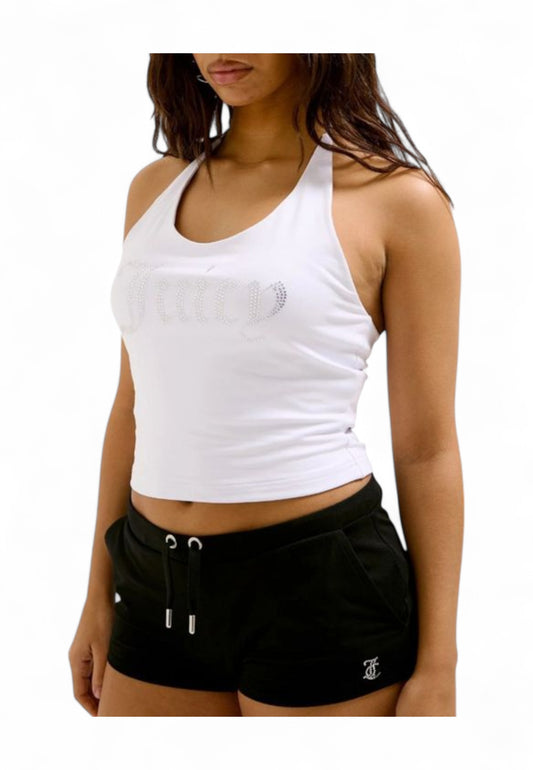 JUICY COUTURE Top Corto Donna Bianco Strass VEJH70559WJCJ10-PE25