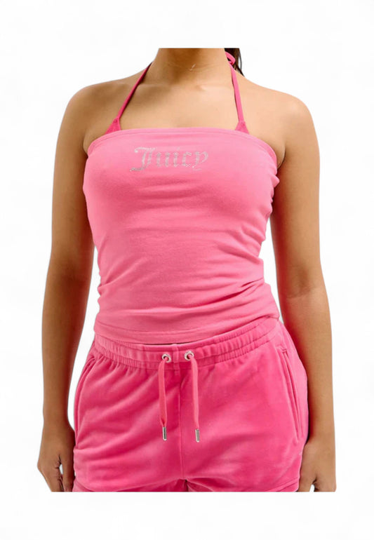 JUICY COUTURE Top Corto Donna Rosa Strass VEJH70561WJCJB3-PE25