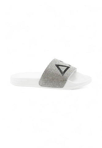 SUN68 Ciabatte Donna Bianco Argento Strass X35205-PE25-01