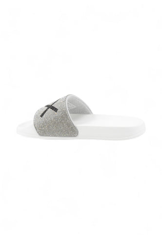 SUN68 Ciabatte Donna Bianco Argento Strass X35205-PE25-01