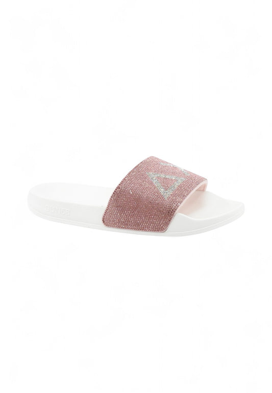 SUN68 Ciabatte Donna Bianco Rosa Strass X35205-PE25-0104