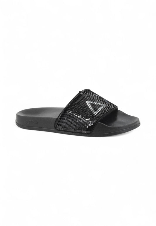 SUN68 Ciabatte Donna Nero Argento Paillettes X35203-PE25-1144