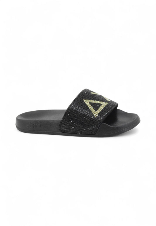 SUN68 Ciabatte Donna Nero Strass X35205-PE25-11